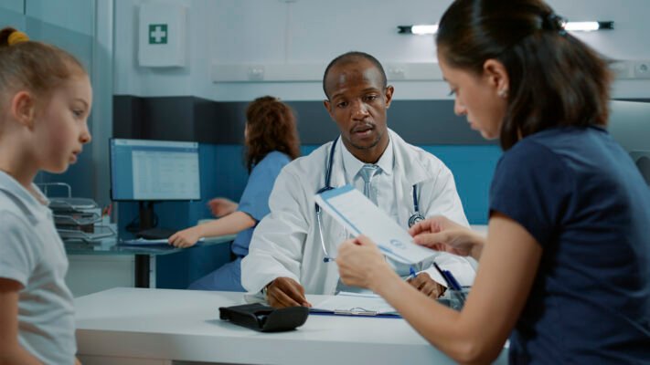 a doctor giving advise on prescriptions 